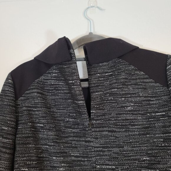 Classiques Entier Black Wool Blend Structured‎ Crew Neck Bertha Collar Blouse XS - Picture 7 of 10